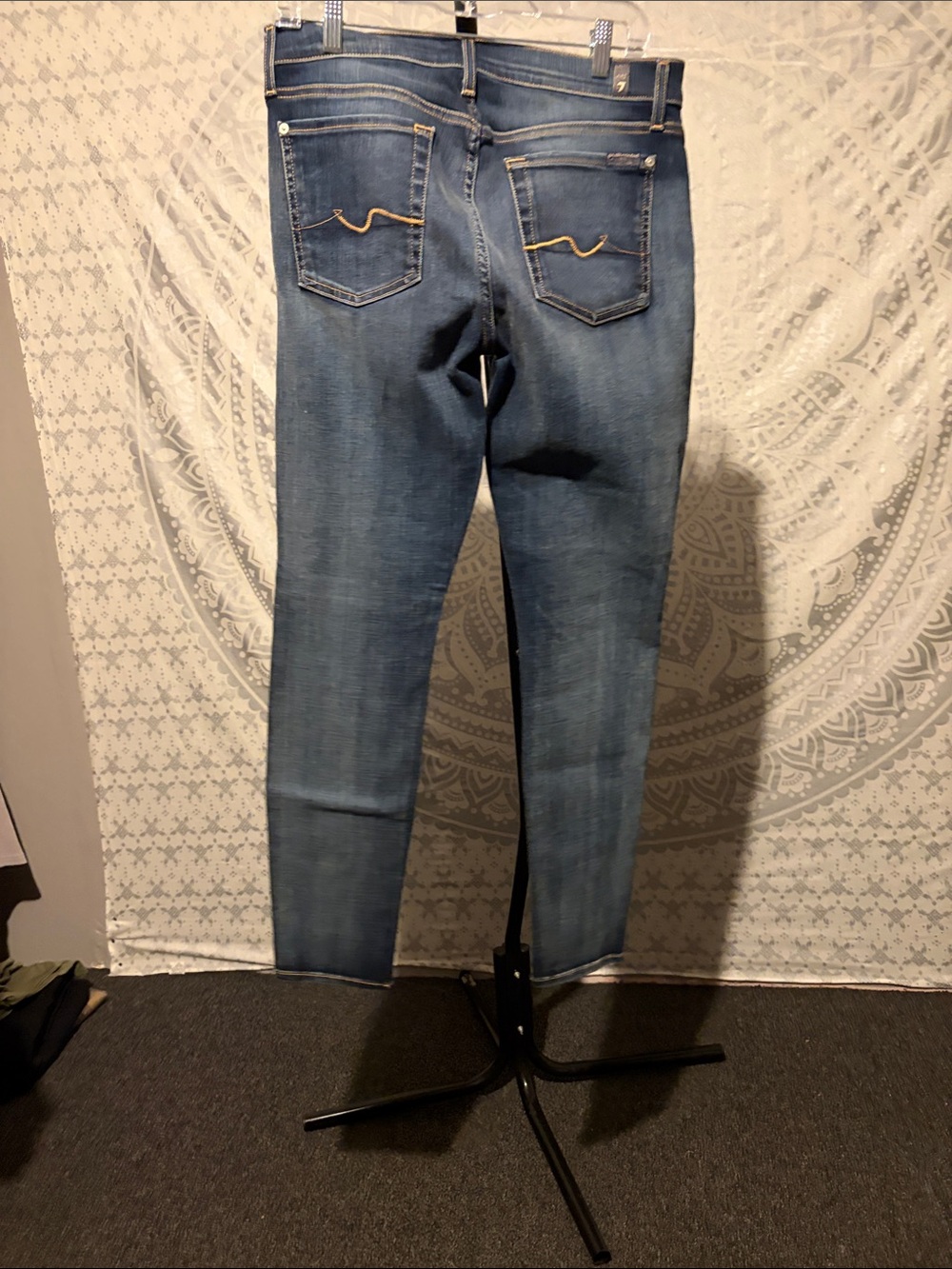 For All Mankind Gwenevere Super Skinny Jeans Medium Wash Stretch Size 32 - Picture 2 of 7